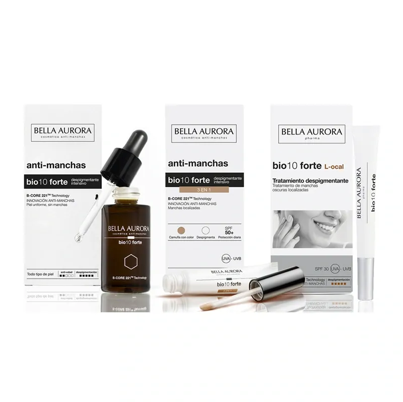 Produtos da linha Bella Aurora bio10 forte